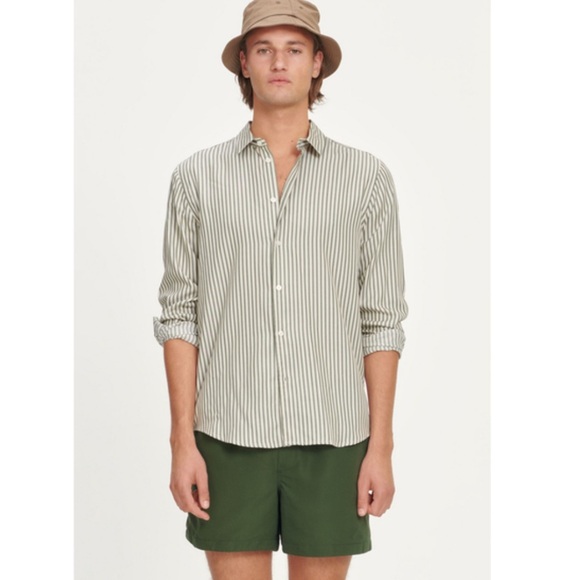16. Eton Contemporary Mens Dress Shirt Green Striped